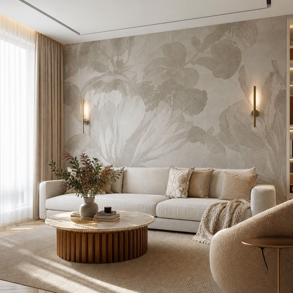 Фотообои или фреска для стены за диваном: как выбрать сюжет, масштаб, фактуру и бюджет