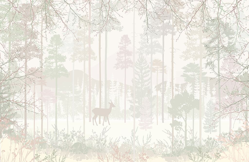 Фотообои и фрески - Нежная лесная композиция
