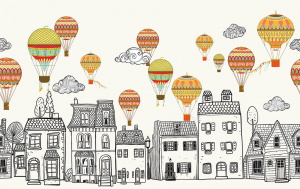 Домики с яркими шарами