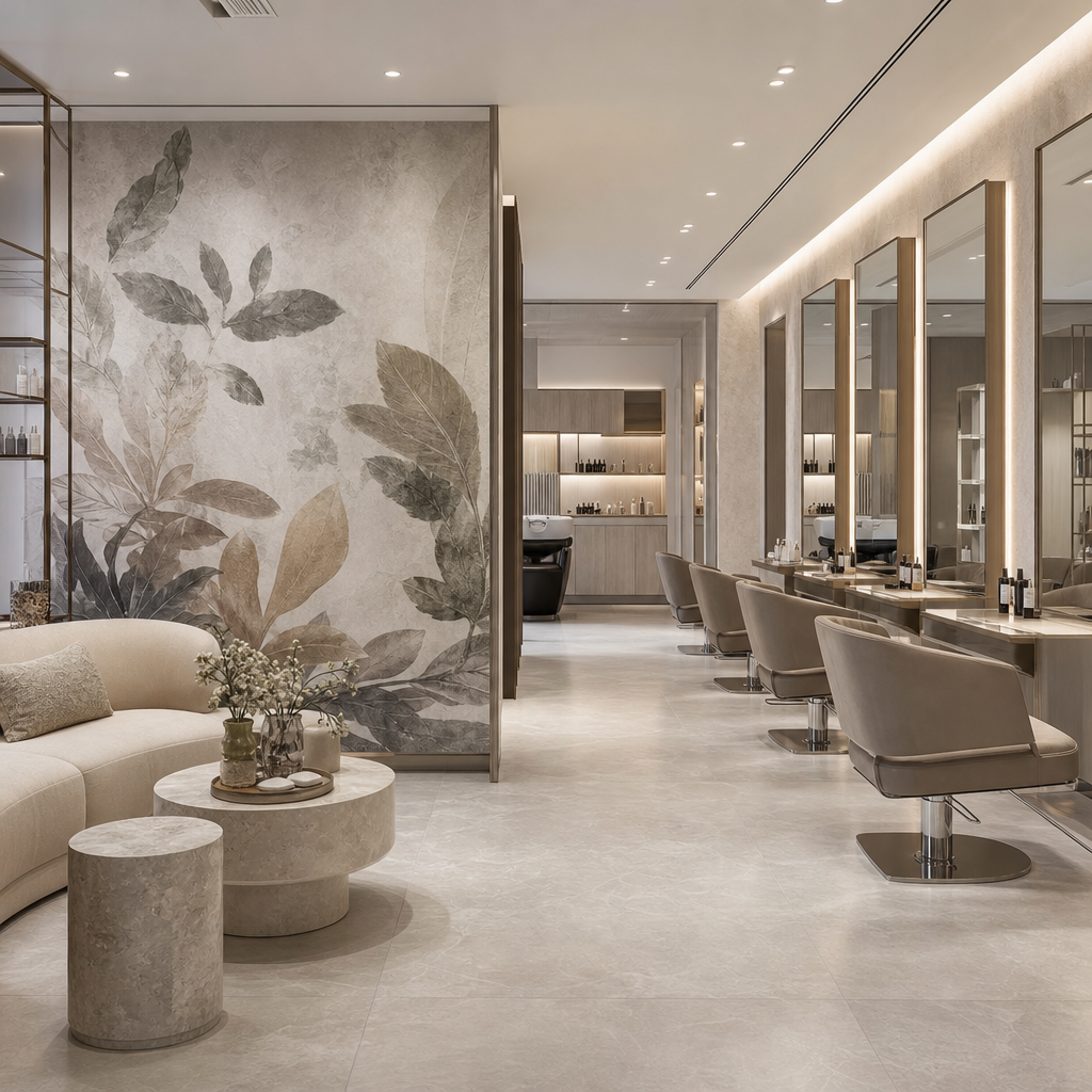 Фотообои и фрески для салона красоты, барбершопа и SPA: как выбрать покрытие под свет, уборку и бюджет