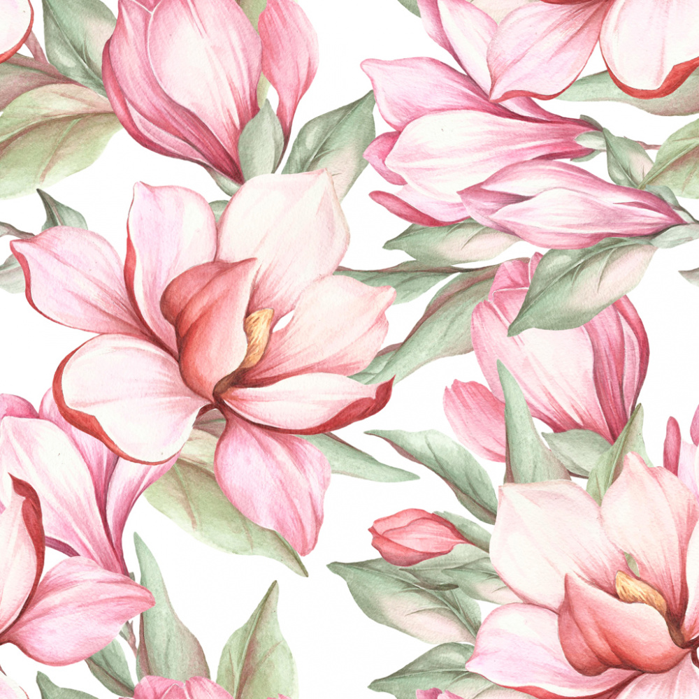 Фотообои и фрески - Нежно-малиновая магнолия