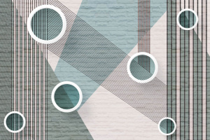 3д геометрия на кирпичном фоне